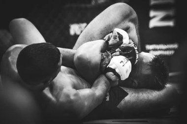 Kiev, Ukrayna - 02 Mart 2019: Lazarevich Eduard mma savaşçıları 