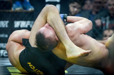 Kiev, Ukrayna - 02 Mart 2019: Lazarevich Eduard mma savaşçıları 