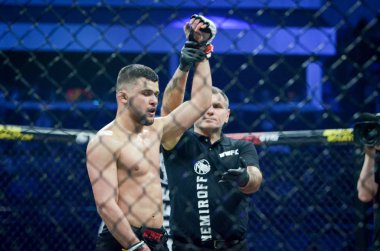 Kiev, Ukrayna - 02 Mart 2019: Grozdev Nikolay mma savaşçıları kazandı