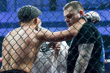 Kiev, Ukrayna - 02 Mart 2019: Grozdev Nikolay mma savaşçıları kazandı