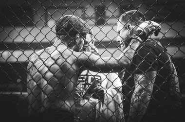 Kiev, Ukrayna - 02 Mart 2019: Grozdev Nikolay mma savaşçıları kazandı