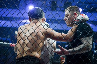 Kiev, Ukrayna - 02 Mart 2019: Grozdev Nikolay mma savaşçıları kazandı