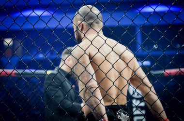 Kiev, Ukrayna - 02 Mart 2019: Azizov Gasan mma savaşçıları girdi