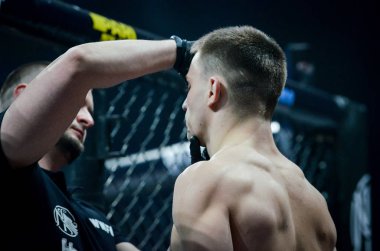 Kiev, Ukrayna - 02 Mart 2019: Kirill Gorobets mma fighters tr