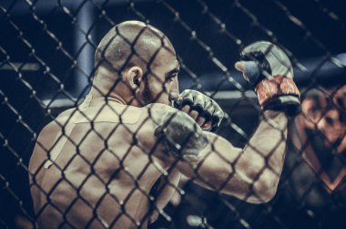 Kiev, Ukrayna - 02 Mart 2019: Azizov Gasan mma savaşçıları girdi