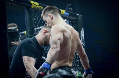Kiev, Ukrayna - 02 Mart 2019: Kirill Gorobets mma fighters tr