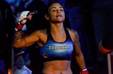 Kiev, Ukrayna - 02 Mart 2019: Edna Oliveira mma kız savaşçılar 