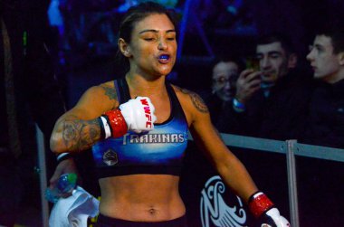 Kiev, Ukrayna - 02 Mart 2019: Edna Oliveira mma kız savaşçılar 