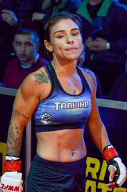 Kiev, Ukrayna - 02 Mart 2019: Edna Oliveira mma kız savaşçılar 