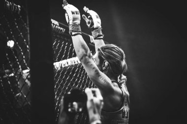 Kiev, Ukrayna - 02 Mart 2019: Edna Oliveira mma kız savaşçılar 