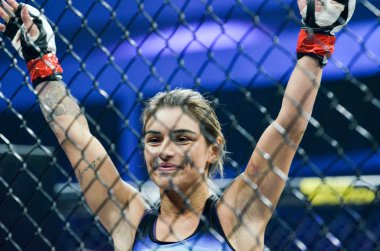 Kiev, Ukrayna - 02 Mart 2019: Edna Oliveira mma kız savaşçılar 