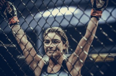Kiev, Ukrayna - 02 Mart 2019: Edna Oliveira mma kız savaşçılar 
