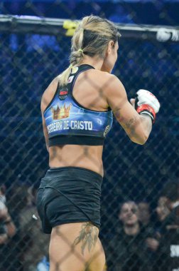 Kiev, Ukrayna - 02 Mart 2019: Edna Oliveira mma kız savaşçılar 