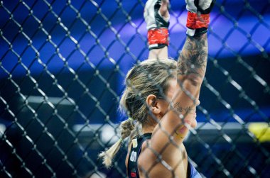 Kiev, Ukrayna - 02 Mart 2019: Edna Oliveira mma kız savaşçılar 