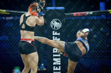 Kiev, Ukrayna - 02 Mart 2019: Svetlana Gotsyk mma kız fighte
