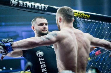 Kiev, Ukrayna - 02 Mart 2019: Mikhail Odintsov mma savaşçıları tr