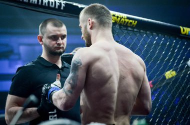 Kiev, Ukrayna - 02 Mart 2019: Mikhail Odintsov mma savaşçıları tr