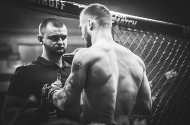 Kiev, Ukrayna - 02 Mart 2019: Mikhail Odintsov mma savaşçıları tr