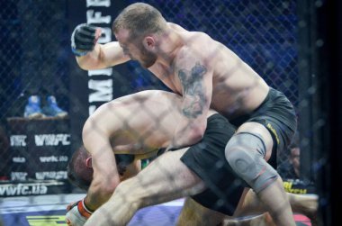 Kiev, Ukrayna - 02 Mart 2019: Mikhail Odintsov mma savaşçıları f