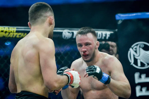 Kiev, Ukrayna - 02 Mart 2019: Lazarevich Eduard mma savaşçıları 