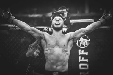 Kiev, Ukrayna - 02 Mart 2019: Mikhail Odintsov mma savaşçıları w