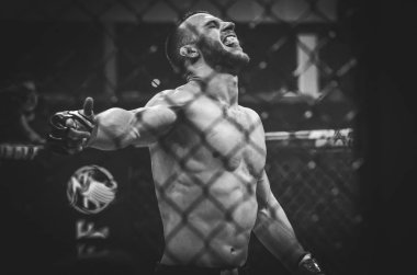 Kiev, Ukrayna - 02 Mart 2019: Mikhail Odintsov mma savaşçıları w