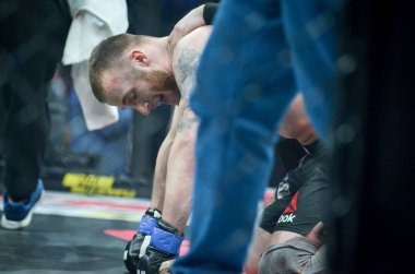 Kiev, Ukrayna - 02 Mart 2019: Mikhail Odintsov mma savaşçıları w
