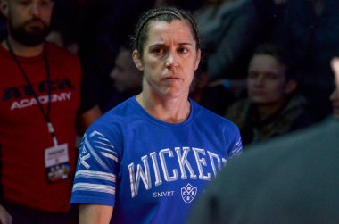 Kiev, Ukrayna - 02 Mart 2019: Eva Duarte mma kız savaşçıları ent