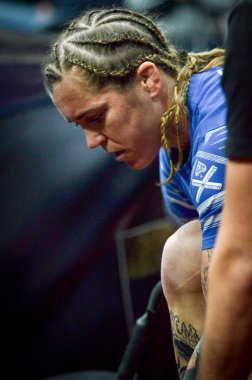 Kiev, Ukrayna - 02 Mart 2019: Eva Duarte mma kız savaşçıları ent