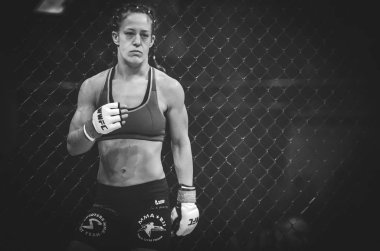 Kiev, Ukrayna - 02 Mart 2019: Sormova Magdaalena mma kız figh