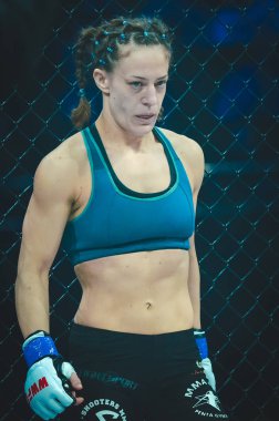 Kiev, Ukrayna - 02 Mart 2019: Sormova Magdaalena mma kız figh