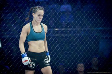 Kiev, Ukrayna - 02 Mart 2019: Sormova Magdaalena mma kız figh