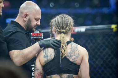 Kiev, Ukrayna - 02 Mart 2019: Sormova Magdaalena mma kız incir
