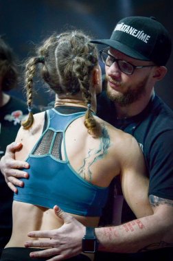 Kiev, Ukrayna - 02 Mart 2019: Sormova Magdaalena mma kız figh