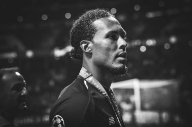 Madrid, İspanya - 01 Mayıs 2019: Virgil van Dijk kazanmayı kutluyor