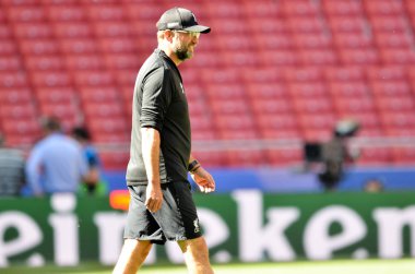 Madrid, İspanya - 01 Mayıs 2019: Jurgen Klopp Uefa Champi sırasında