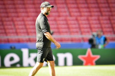 Madrid, İspanya - 01 Mayıs 2019: Jurgen Klopp Uefa Champi sırasında