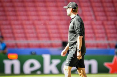Madrid, İspanya - 01 Mayıs 2019: Jurgen Klopp Uefa Champi sırasında