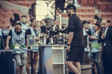 Madrid, İspanya - 01 Mayıs 2019: Jurgen Klopp Uefa Champi sırasında