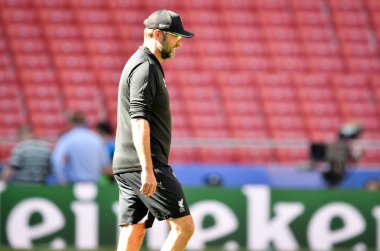Madrid, İspanya - 01 Mayıs 2019: Jurgen Klopp Uefa Champi sırasında