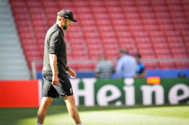 Madrid, İspanya - 01 Mayıs 2019: Jurgen Klopp Uefa Champi sırasında