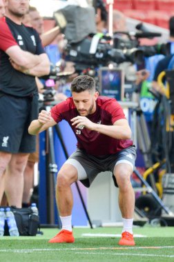 Madrid, İspanya - 01 Mayıs 2019: Liverpo'nun antrenman oyuncuları