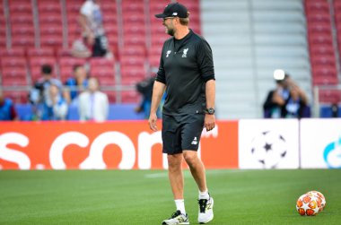 Madrid, İspanya - 01 Mayıs 2019: Jurgen Klopp Uefa Champi sırasında