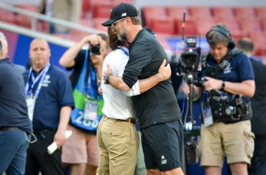 Madrid, İspanya - 01 Mayıs 2019: Jurgen Klopp ve Andrea Pirlo