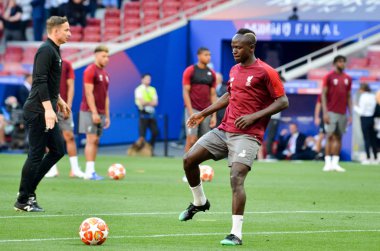 Madrid, İspanya - 01 Mayıs 2019: Liverpool'dan Sadio Mane 