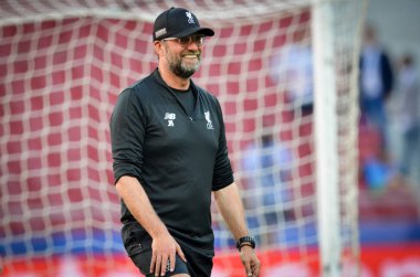 Madrid, İspanya - 01 Mayıs 2019: Jurgen Klopp Uefa Champi sırasında