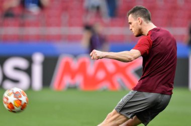 Madrid, İspanya - 01 Mayıs 2019: Liverpo'nun antrenman oyuncuları