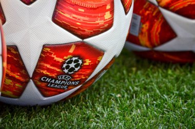 Madrid, İspanya - 01 Mayıs 2019: Şampiyonlar Ligi resmi topu 