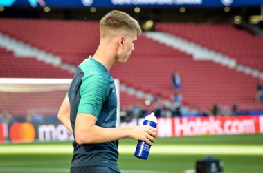 Madrid, İspanya - 01 Mayıs 2019: Tottenh'in antrenman oyuncuları