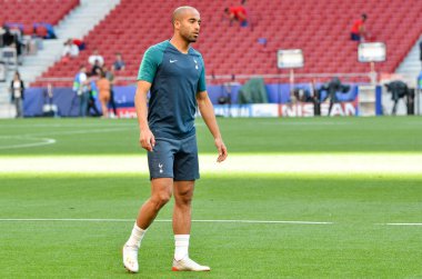 Madrid, İspanya - 01 Mayıs 2019: Lucas Moura, Tott'un oyuncuları